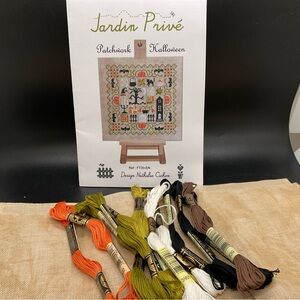 Patchwork Halloween cross stitch kit Jardin Prive pattern fabric floss new